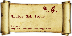 Milics Gabriella névjegykártya