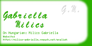 gabriella milics business card